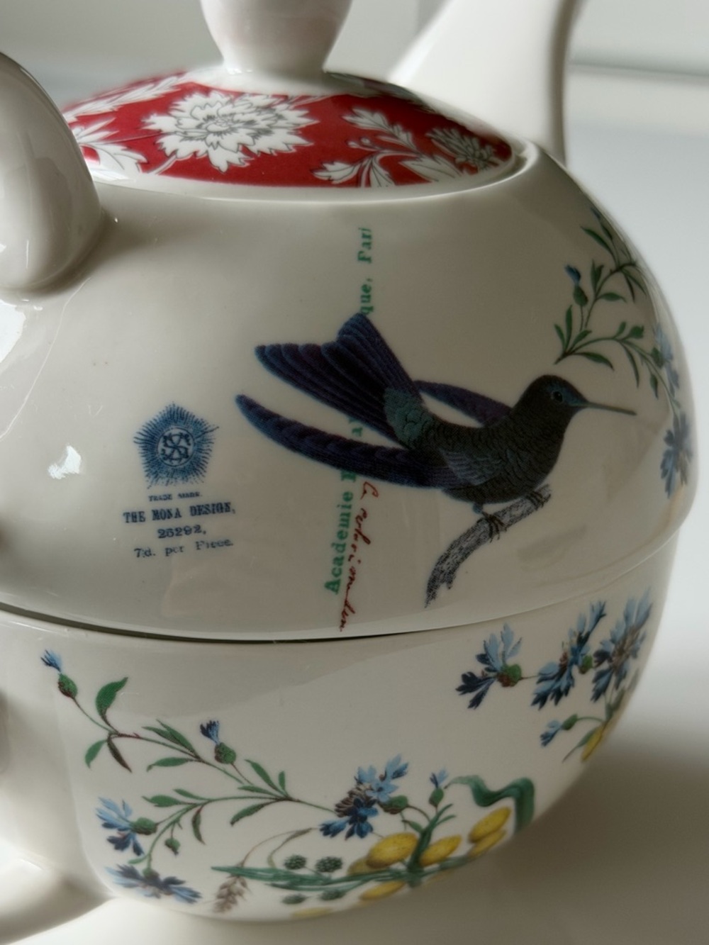 Fringe Porcelain 2-Piece Stacking Tea for One Teapot - Floral  Peony Butterfly - Picture 9 of 13